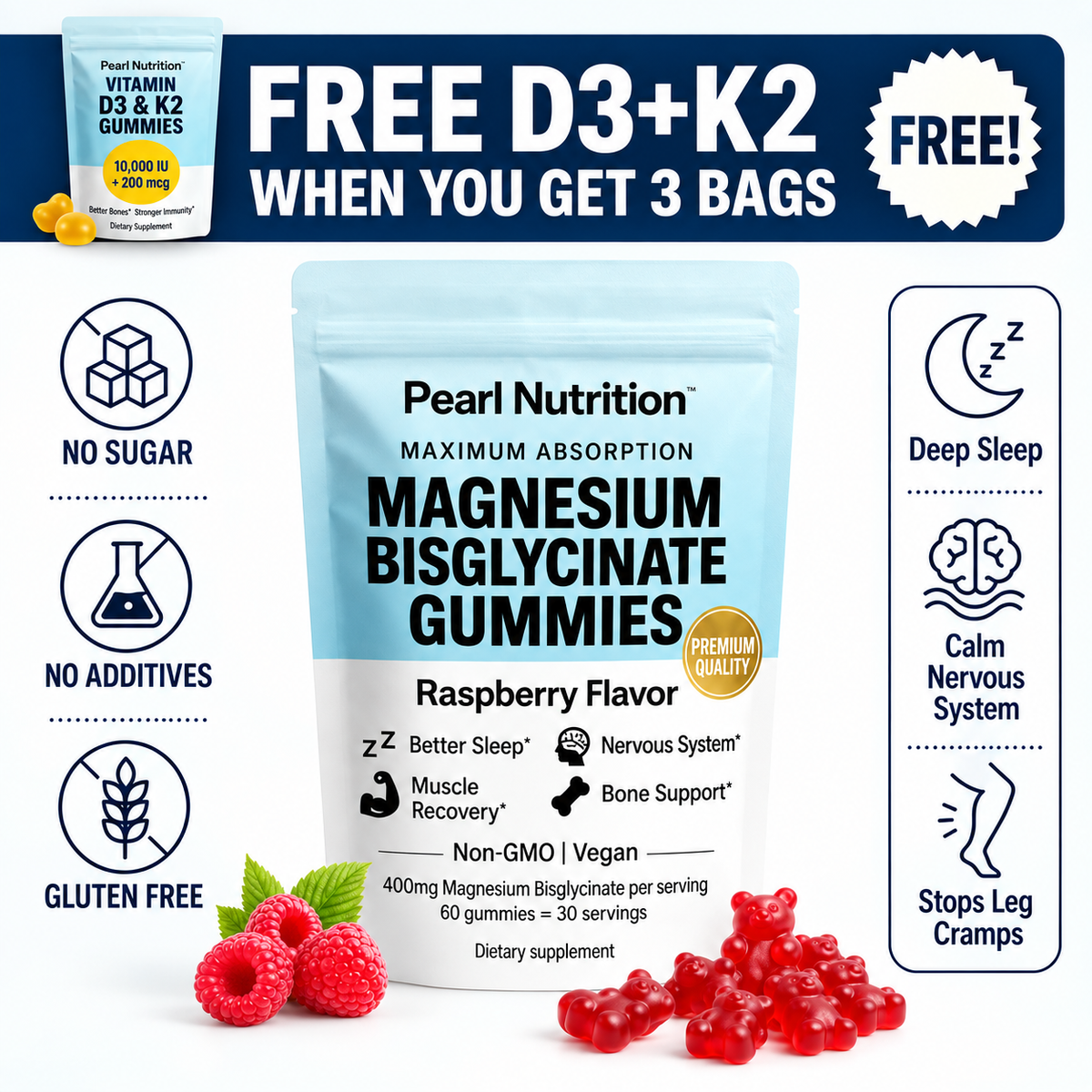Pearl Nutrition Magnesium Bisglycinate Gummies